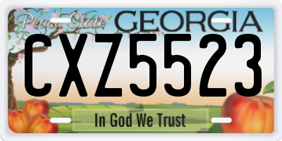 GA license plate CXZ5523