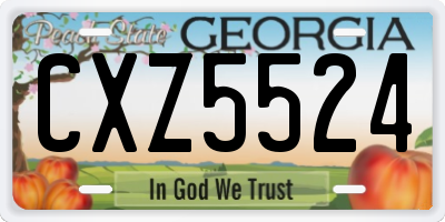 GA license plate CXZ5524