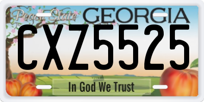 GA license plate CXZ5525