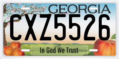 GA license plate CXZ5526