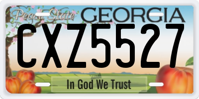 GA license plate CXZ5527