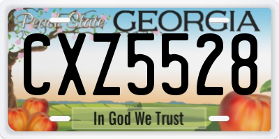 GA license plate CXZ5528
