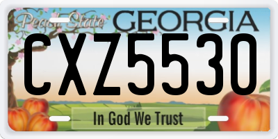 GA license plate CXZ5530