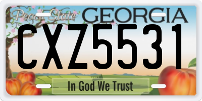 GA license plate CXZ5531