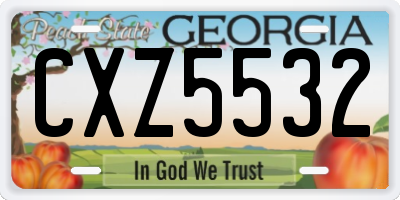 GA license plate CXZ5532