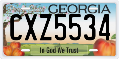 GA license plate CXZ5534