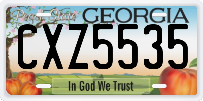 GA license plate CXZ5535