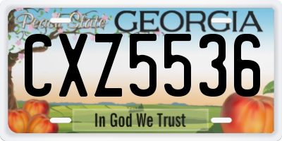 GA license plate CXZ5536