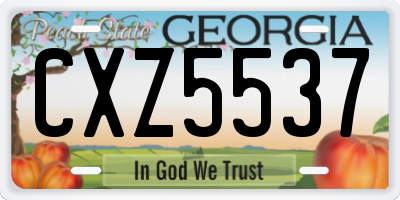 GA license plate CXZ5537