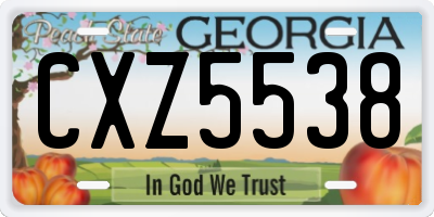 GA license plate CXZ5538