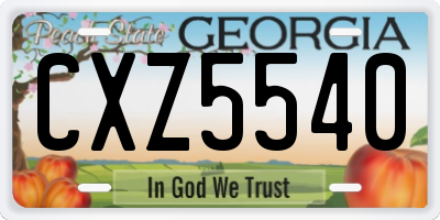 GA license plate CXZ5540