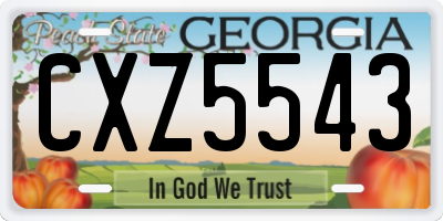 GA license plate CXZ5543