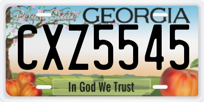 GA license plate CXZ5545