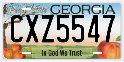 GA license plate CXZ5547