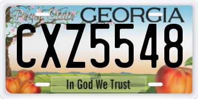 GA license plate CXZ5548
