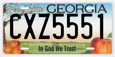 GA license plate CXZ5551