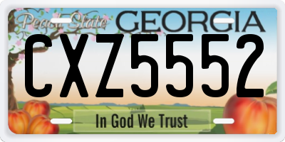 GA license plate CXZ5552