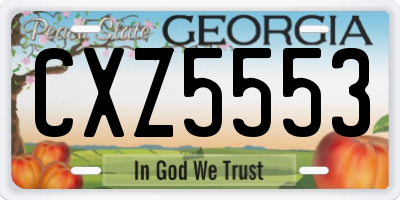 GA license plate CXZ5553