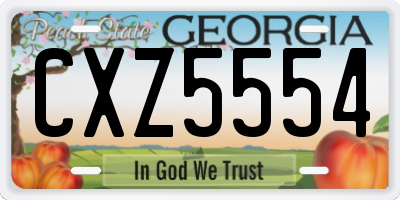 GA license plate CXZ5554