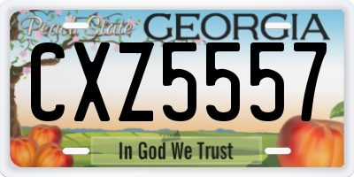 GA license plate CXZ5557