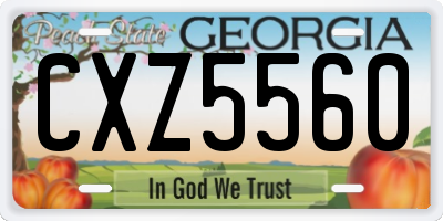 GA license plate CXZ5560