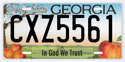 GA license plate CXZ5561