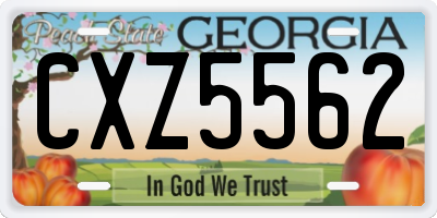 GA license plate CXZ5562