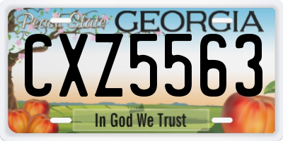 GA license plate CXZ5563