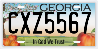 GA license plate CXZ5567