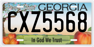 GA license plate CXZ5568