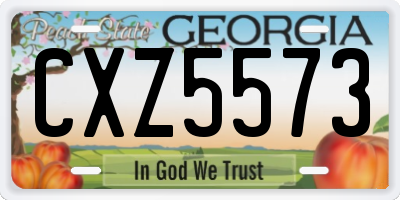 GA license plate CXZ5573