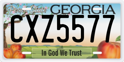 GA license plate CXZ5577