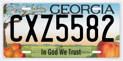 GA license plate CXZ5582