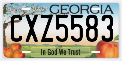GA license plate CXZ5583
