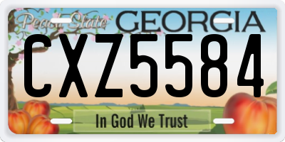 GA license plate CXZ5584