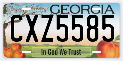 GA license plate CXZ5585