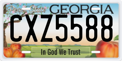 GA license plate CXZ5588