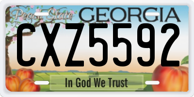 GA license plate CXZ5592