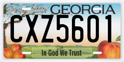 GA license plate CXZ5601