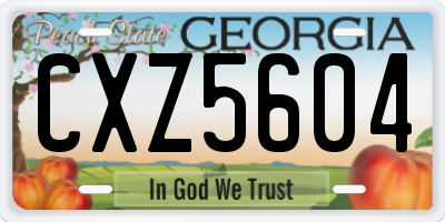 GA license plate CXZ5604