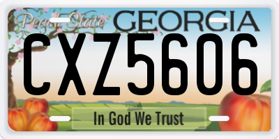 GA license plate CXZ5606