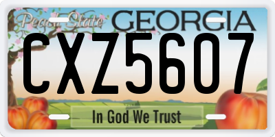 GA license plate CXZ5607