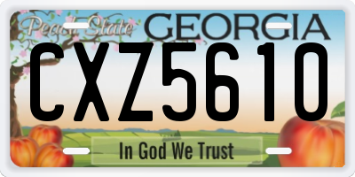 GA license plate CXZ5610