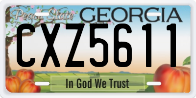 GA license plate CXZ5611