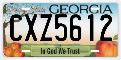 GA license plate CXZ5612
