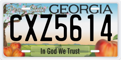 GA license plate CXZ5614