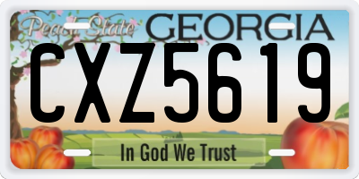 GA license plate CXZ5619