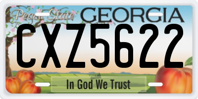 GA license plate CXZ5622