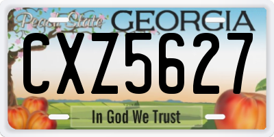 GA license plate CXZ5627