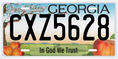 GA license plate CXZ5628
